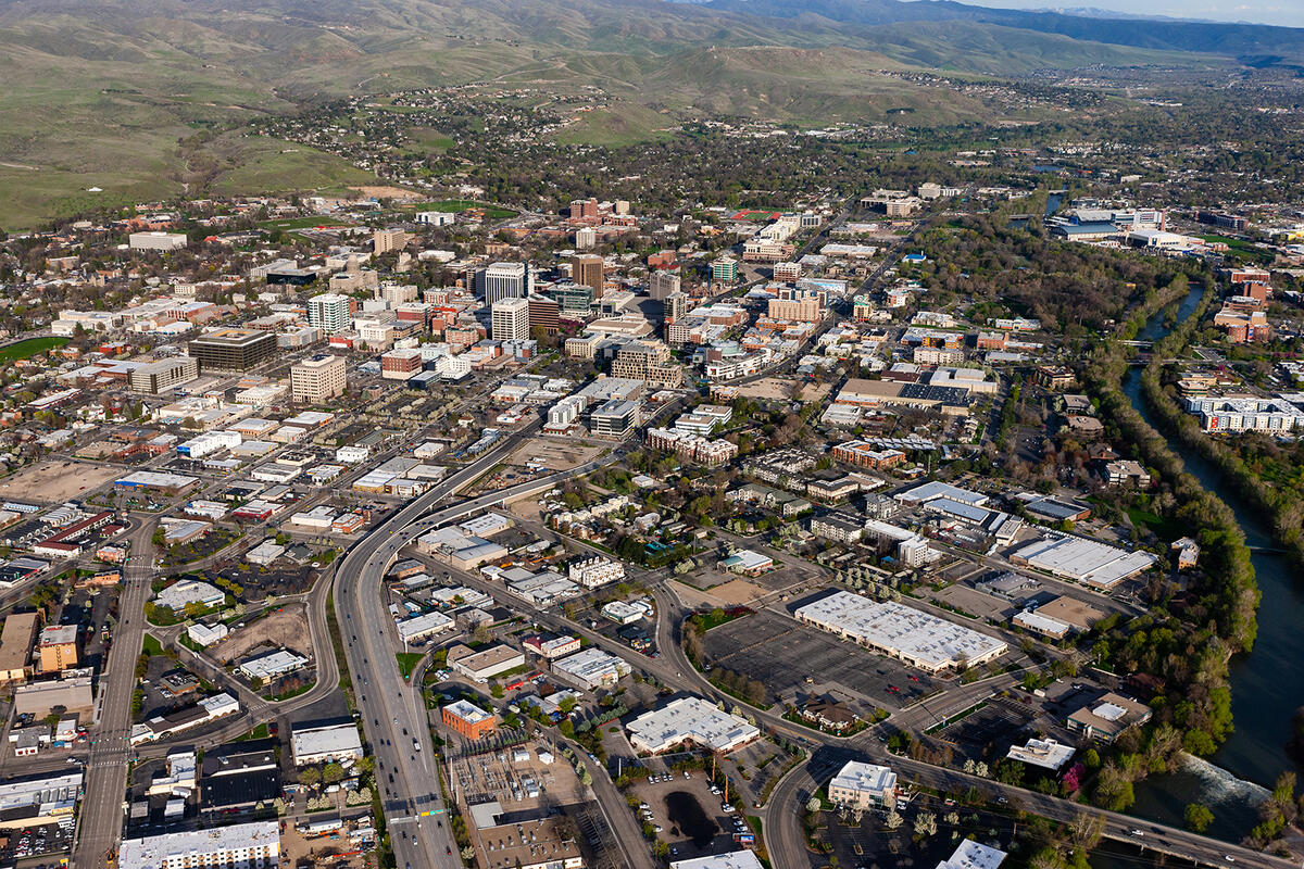 Aerial image of Downtown Boise Idaho