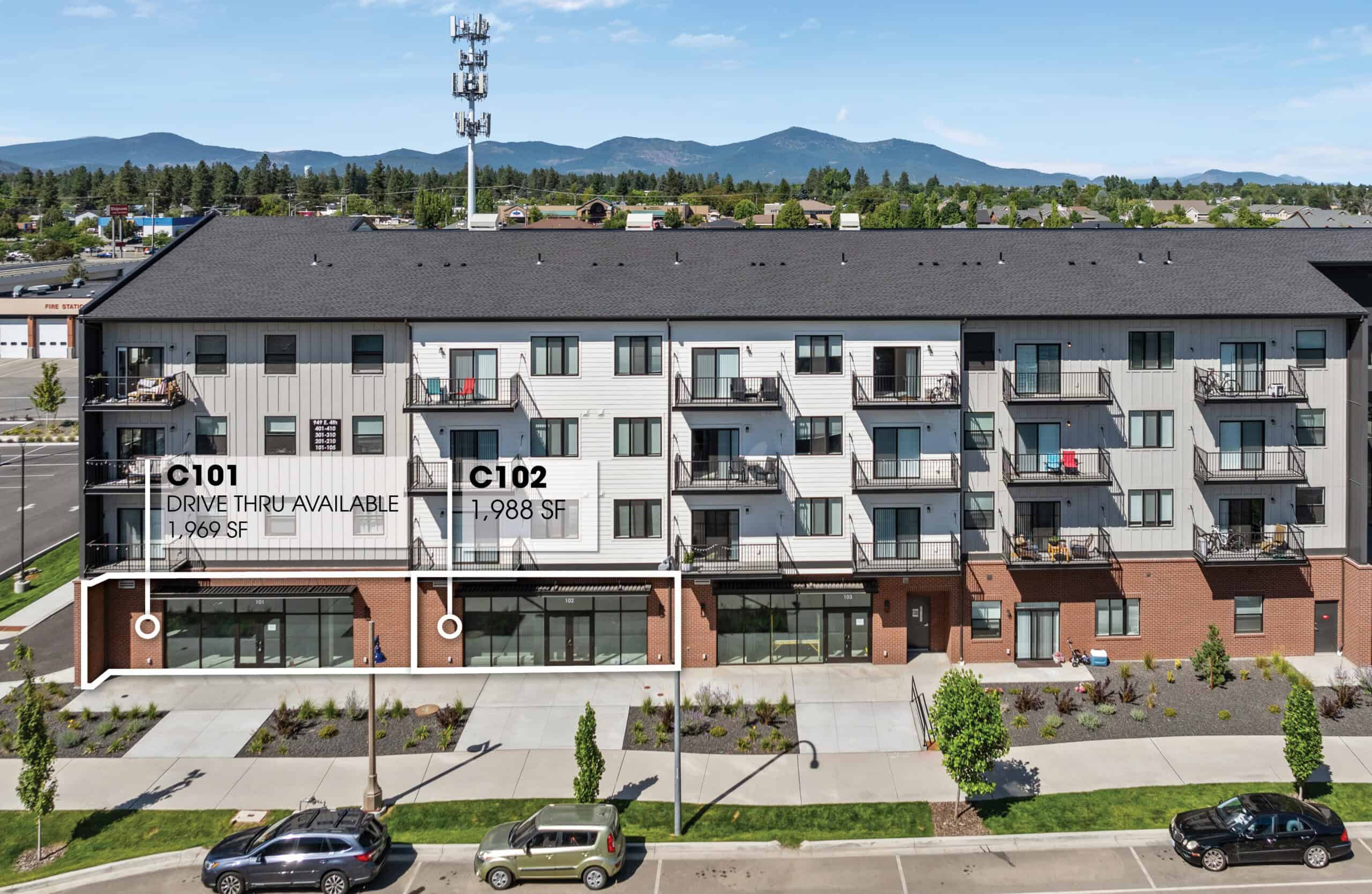 retail space with apartments above