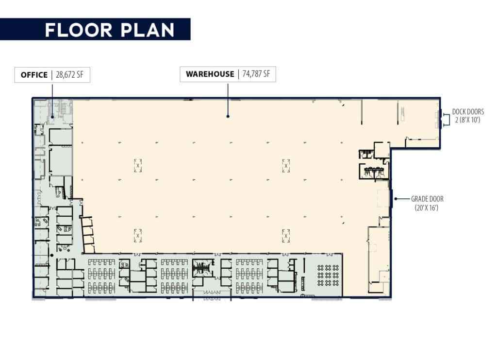 Vantage Industrial at the Sugar District floor plan for 103,459 SF manufacturing and R&D facility in Nampa, Idaho.